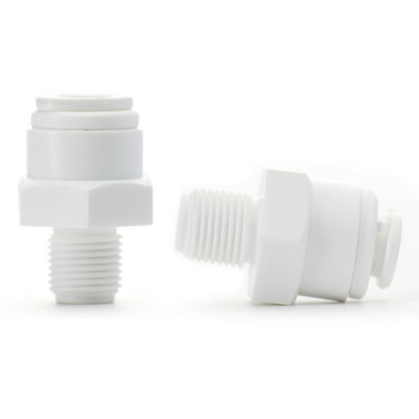 2 Pack 1/4" Quick Connect x 1/4" NPT Fittings for Reverse Osmosis