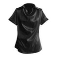 thumbnail image 4 of HJYCHN Business Casual Tops for Women Elegant Short Sleeve Blouse with Draped Cowl Neck Soft Breathable for Everyday Wear and Outfits Womens Shirts Black M, 4 of 5