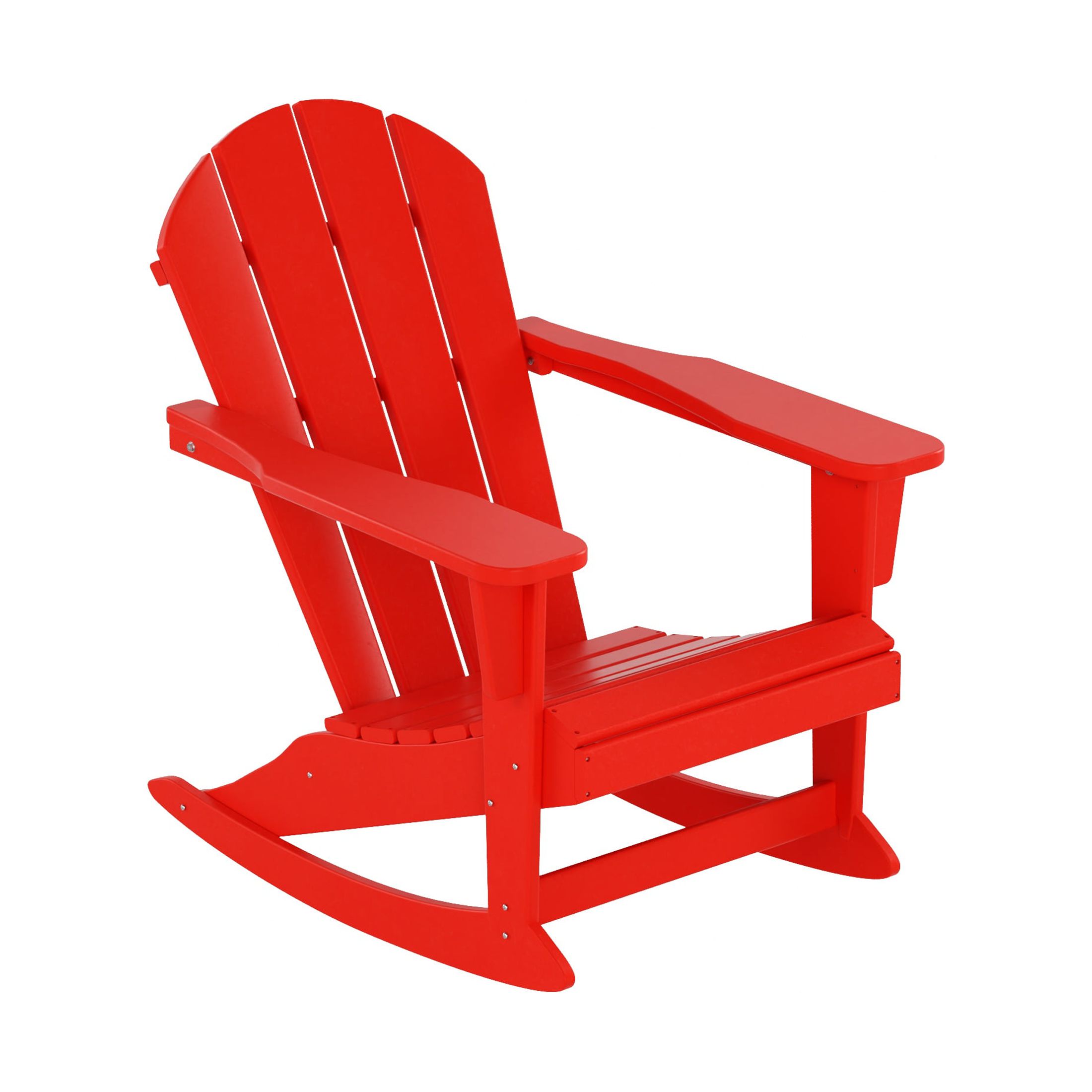 GARDEN 2-Piece Set Plastic Outdoor Rocking Chair with Square Side Table Included, Red - image 3 of 11