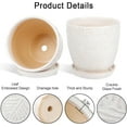 thumbnail image 4 of 6 Inch Ceramic Plant Pots, Indoor Plant Pots with Drainage Hole & Saucer, Flower Pots, Unique Crackle Glaze Design, White Glaze - Set of 2, 4 of 7