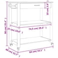 thumbnail image 4 of vidaXL Kitchen Trolley MONZA 84x40x90 cm Solid Wood Pine, 4 of 5