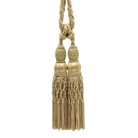 Shell Curtain Tiebacks Beautiful Shell, Kasha, Ecru Beige Curtain and Drapery Large Double Tassel Tieback / 10