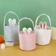 thumbnail image 3 of Dengjunhu 2Pcs Easter Bunny Bags, Rabbit Ear Easter Baskets, Cloth Gift Bags for Easter Egg Hunts, Candy and Carry Buckets at Easter Party, 3 of 8
