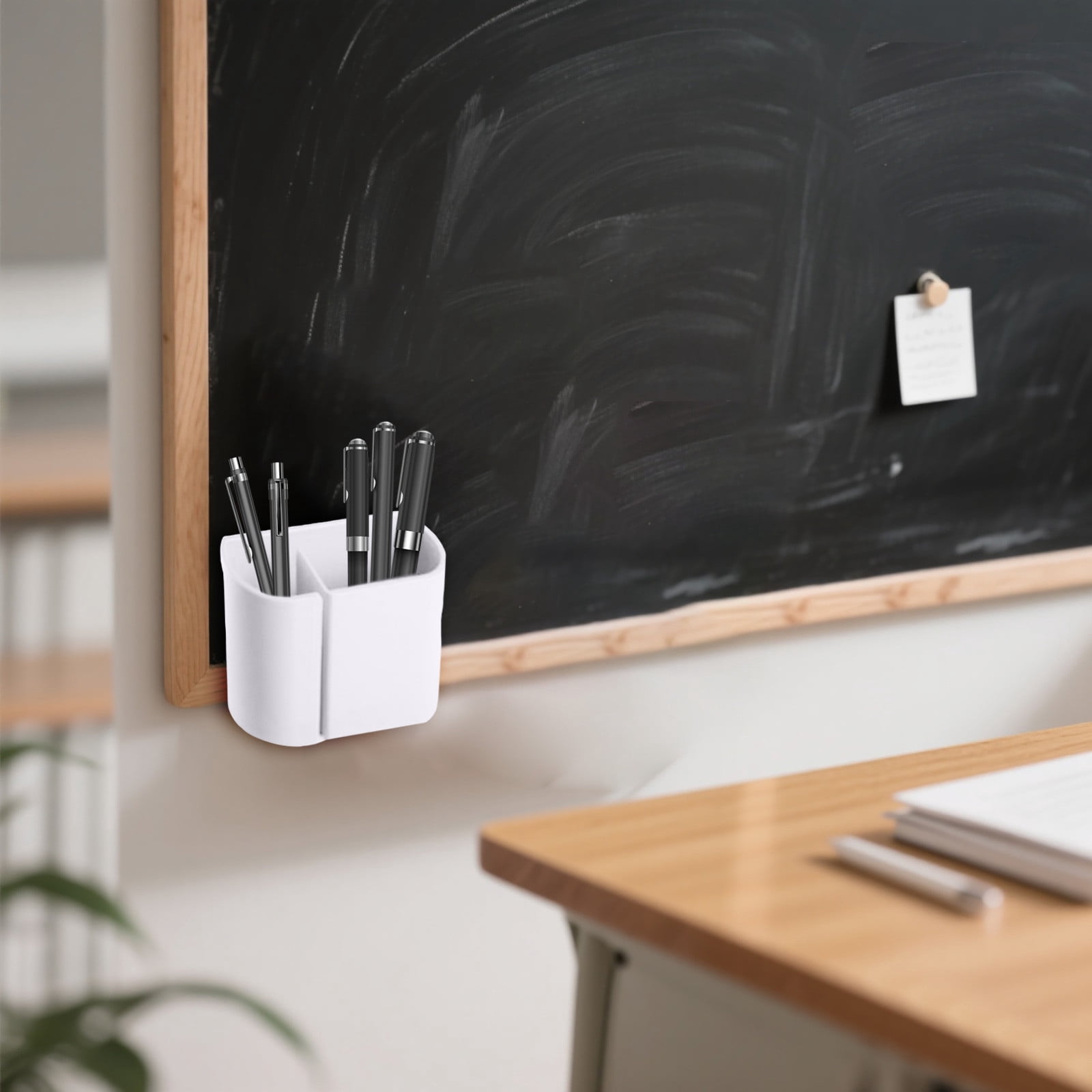 Magnetic Pen Holder for Refrigerator and Whiteboard, Magnetic Dry Erase Marker Holder with Generous Compartments, Strong Magnet Storage for Pens Pencils Locker Accessories 6 Pcs