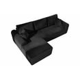 thumbnail image 4 of Muumblus 109" Oversized L-Shaped Modular Sectional Sofa with Movable Chaise, Boneless Corduroy Cloud Couch for Living Room, Black (Left Facing Chaise), 4 of 5