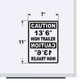 thumbnail image 3 of Caution 13' 6" High Trailer Vinyl Decal Sticker - Height Trailer Sign with Mirror Text Truck Safety Decal for Dry Van and Reefer Trailers Caution Clearance Height Sign (7" x 11", Black), 3 of 8