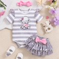 thumbnail image 2 of Gerichy Girls Summer Outfits, Girl's 2 Piece Outfits Heart Print Puff Sleeve Crop Top And Layered Skirt Set, 2 of 7