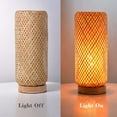 thumbnail image 5 of Arturesthome Bamboo Table Lamps with Shade, Rustic Farmhouse Boho Coastal Desk Lamp Night Light for Decorative Bedroom, Study Room, Cafe, Bookcase, 5 of 7