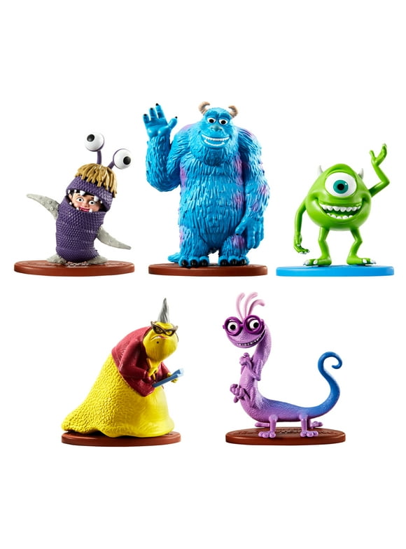 Set of Figures Inspired by Disney Pixar Monsters Inc Movie ~ Includes Sulley, Mike, Boo, Randall and Roz ~ Each Figure Sits on It's own Base ~ Great for Imaginative Play and Stocking Stuffers