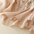 thumbnail image 6 of Womens Summer Tops 2024 Plus Size Fashion Long Sleeve Cotton and Linen Spring V-neck Tops Loose Blouse Casual Work Tunic Tops, 6 of 6
