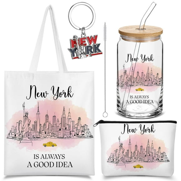 Set de regalo de viaje Chuangdi New York con bolsa de lona y vaso