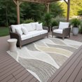 thumbnail image 3 of Addison Rugs Chantille Indoor/Outdoor Transitional Waves Ivory Machine Washable Rectangle Rug, 10' x 14', 3 of 10