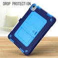 thumbnail image 4 of Dteck with Shoulder Strap Case for Apple iPad Air 4th Generation (2020 Released) 10.9-inch,Shockproof Armor Rubber Hybrid Hard iPad Pro 11" 2020/2018 Protective Shell Kickstand Cover,Navy+Blue, 4 of 6