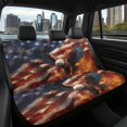 thumbnail image 7 of POLERO Eagle US Flag Car Seat Covers for Truck, 2 Pcs Stretchable Rear Bench Seat Cover Washable Fashion Back Seat Protectors, 7 of 7