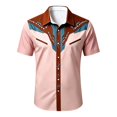 thumbnail image 4 of SRZYMJ Western Shirts for Men Cowboy Pearl Snap Short Sleeve Embroidered Country Shirts Casual Work Slim Fit Button Down Outfits, 4 of 4