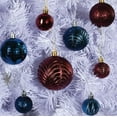 thumbnail image 6 of Prextex Wine Red Christmas Ball Ornaments for Christmas Decorations - 36 Pieces Xmas Tree Shatterproof Ornaments with Hanging Loop for Holiday and Party Decoration (Combo of 6 Styles in 3 Sizes), 6 of 7