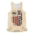 thumbnail image 4 of Women's USA 250th Anniversary Tank Top Independence Day Graphic Racerback Cami Patriotic July 4th Sleeveless Vest Casual U-Neck Summer Shirt, 4 of 5