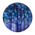 thumbnail image 4 of Orinice Holographic Tree Lights Round Table Cover Stain Resistant Washable Indoor Outdoor Tablecloth Kitchen Dining Wedding Parties Outdoor Fitted 100% Polyester Fiber 38-42, 4 of 8