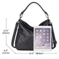 thumbnail image 5 of KL928 Leather Hobo Handbags for Women Crossbody Bags Retro Satchel Bag(Charcoal Gray), 5 of 6