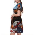 thumbnail image 2 of Vsdgher Aigle Chauve Dessin Animé USA pour Femmes Été 2025 Robes Midi Décontractées Légères Manches Courtes Col Rond Robe de Plage, 2 of 6