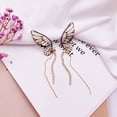 thumbnail image 2 of Fairy Butterfly Wings Earrings Fantasy Jewelry Gradient Colorful Rhinestone Sequins Long Tassel Stud Earrings, 2 of 3