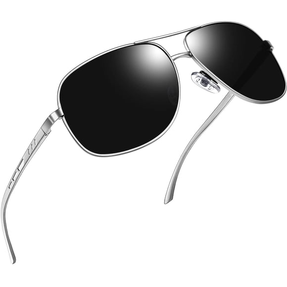 Gafas de sol Joopin rectangulares polarizadas con montura metálica plateada