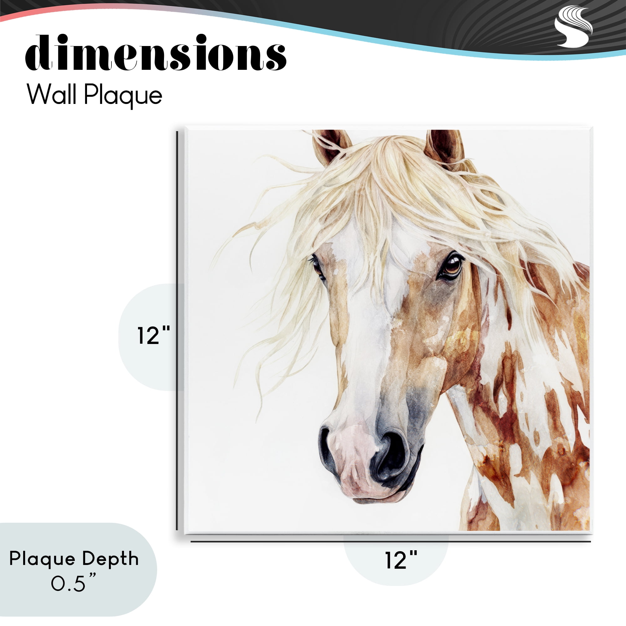 Stupell Industries Majestic Mane Spotted Horse Wall Plaque Art, design by Svetlana Aleynikova