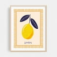 thumbnail image 2 of Summervibes - Limon - Illustration Lemon Fruit Kitchen Decor Botanical Modern Art Mediterranean Unframed Wall Art Print 11 x 14 inches, 2 of 4