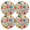 Orange, variant on Ryvnso Floral Flowers Round Plate Mats Dining Table Placemat Set of 4 for Holiday Decoration