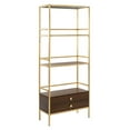 thumbnail image 3 of SAFAVIEH Mateo 4 Tier 1 Drawer Etagere, Gold/Walnut, 3 of 13