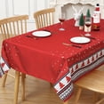 thumbnail image 1 of Haperlare Christmas Table Cloth Xmas Tree with Red Background Tablecloth Waterproof Oil-Proof Stain-Resistant Holiday Table Cloth for Banquet Party Kitchen Dining Room, Rectangle 54*79 Inch, 1 of 7