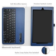Labanema 10.1 Amazon New Fire HD 10 2017 Bluetooth Keyboard Case, PU Leather Folio Stand Protective Case, Cover for 10.1 Amazon New Fire HD 10 2017 (Blue)
