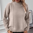 thumbnail image 2 of Sweaters for Women, Women's Casual Round Neck Long Sleeve Sweater Knitted Stripe Loose Blouse, 2 of 9