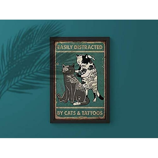 Cat - Tattoo Cat Vintage Gift For Cat Lovers Cat Mom Gift Crazy Cat Lady Metal Tin Sign Kitchen Pub Novelty Coffee Bar Club Wall Poster 12X8 Inch Yard Garden Farm Man Cat - Tattoo Cat Vintage Gift For Cat Lovers Cat Mom Gift Crazy Cat Lady Metal Tin Sign Kitchen Pub Novelty Coffee Bar Club Wall Poster 12X8 Inch Yard Garden Farm Man