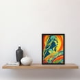 thumbnail image 2 of Girl Surfer Aesthetic Sunset Surfing Floral Surf Board Vibrant Bold Bright Colourful Painting Artwork Framed Wall Art Print A4, 2 of 5