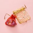 thumbnail image 1 of 50 piezas/lote de bolsas de organza con cordón para embalaje de joyas diarias con estampado de estrellas y lunas en varios tamaños, 1 of 5