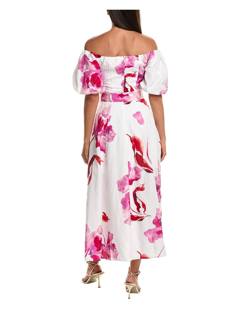 nicholas linen dress NICHOLAS Anya Sleeveless Paneled Maxi Dress in Red