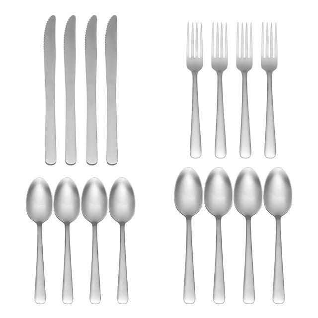 Moven Juego De Cubiertos Acero Inoxidable Modelo Malva 16 Piezas para 4 Personas