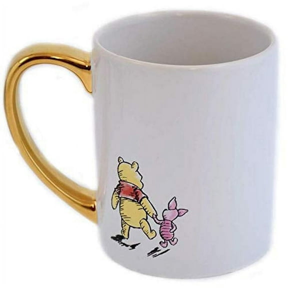 Disney Parks Gold Coffee Mug with Piglet and Pooh