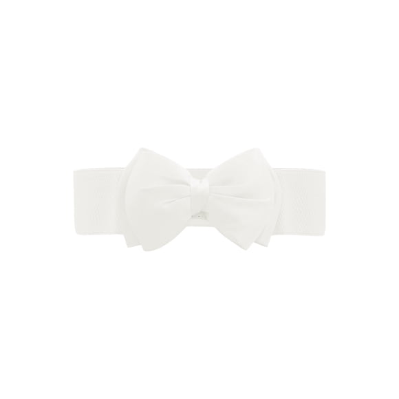 Cinturones elásticos con lazo para mujer INSPIRE CHIC, 2.4" de ancho, elegante y lindo, cinturón ajustable para vestido de boda 24 - 32" blanco