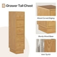 thumbnail image 5 of Tribesigns 5-Drawer Tall Narrow Dresser, Oak Wood Lingerie Chest Organizer for Bedroom, Small Spaces, 5 of 7