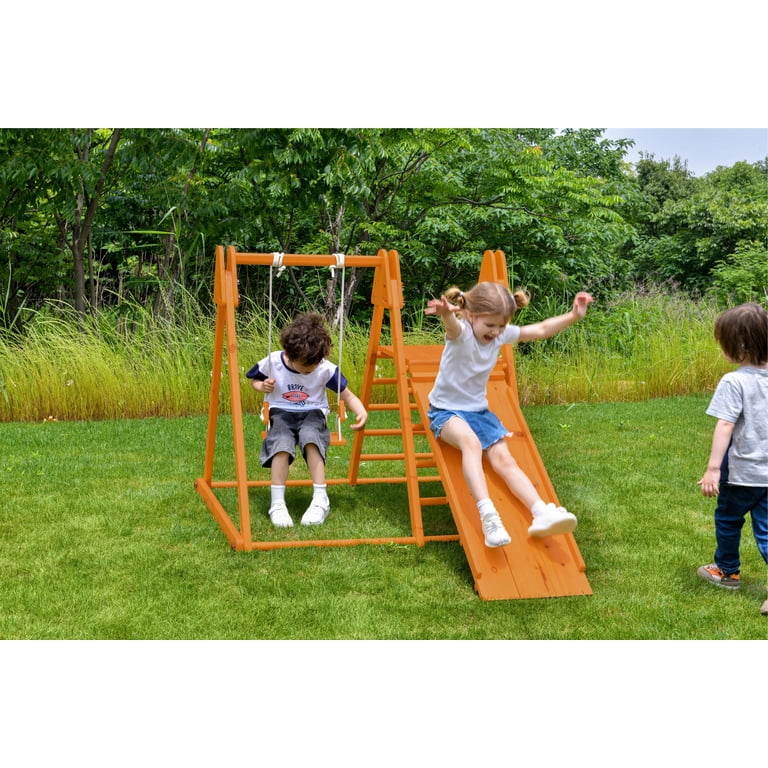 AIYAPLAY 3-in-1 Kids Climbing Set - Foldable Toddler Climber With Slide & Ramp, Montessori Indoor Playset For Ages 2-6
