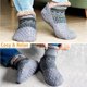 thumbnail image 2 of Toffelsockor för män och kvinnor, fluffiga strumpor med grepp, halkfri fleecefodring, termiskt stöd, julklapp L 43-45 Grey, 2 of 5