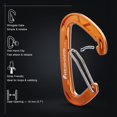 thumbnail image 3 of Mosqueton FresKaro D Shape 15kN Aluminio 7075 para Camping y Hamacas Pack 4 unidades, 3 of 5