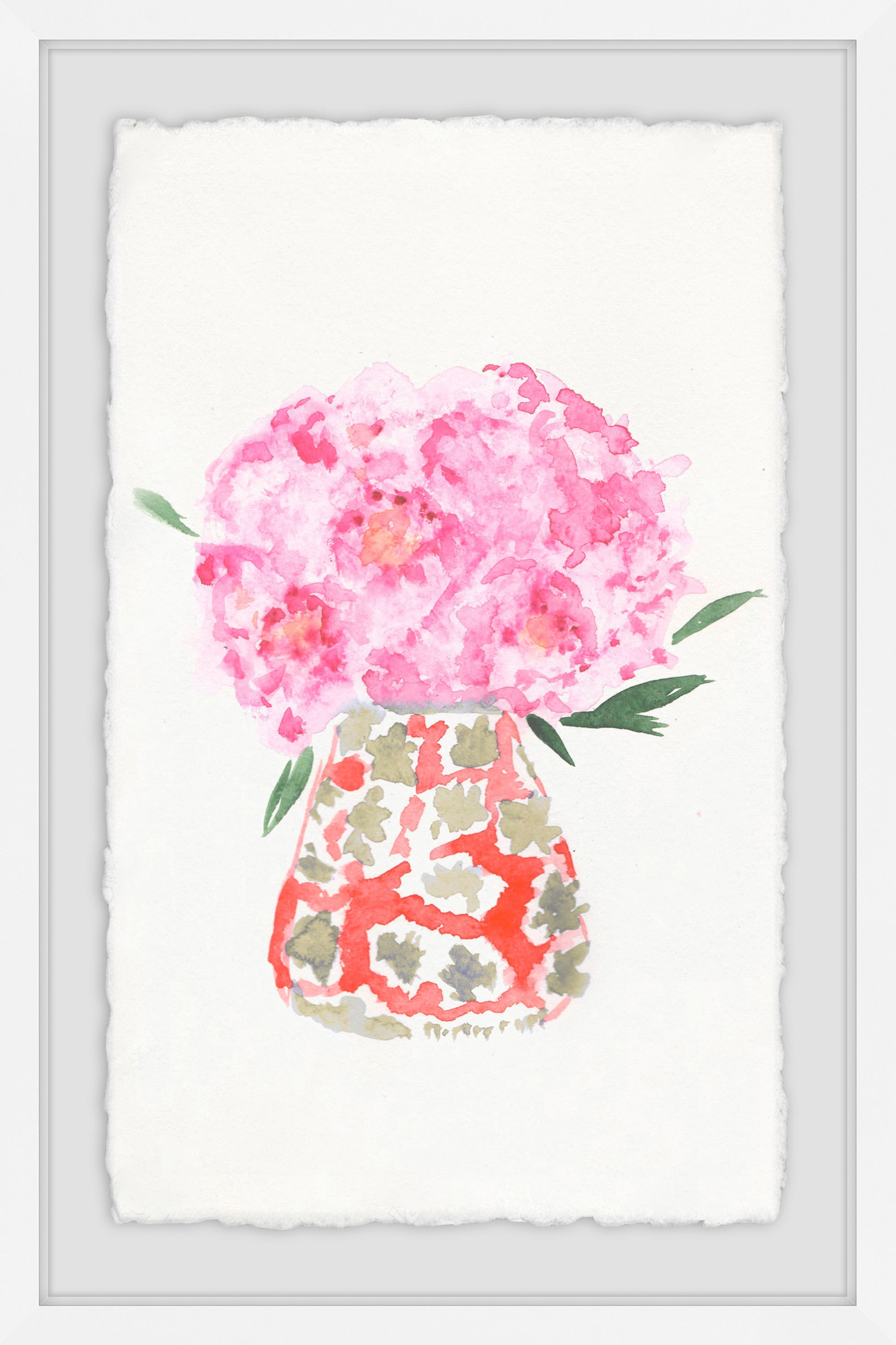 Fluffy Pink Flowers Framed Painting Print