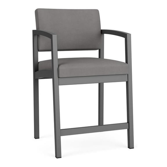 Pemberly Row Modern Polyurethane Hip Chair in Charcoal/Castillo Metal