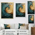 thumbnail image 4 of Designart "Ocean Spiral In Gold And Teal IV" Abstract Spirals Floater Framed Wall Decor, 4 of 5