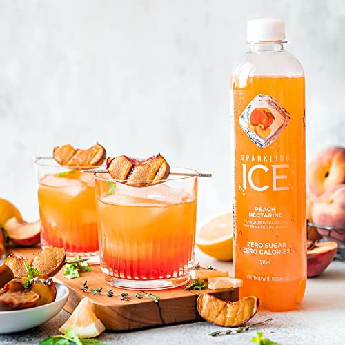 Sparkling Ice Peach Nectarine Flavoured Sparkling Water with Zero Sugar and Zero Calories, 503 ml (Pack of 12), 503 mL