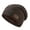 Brown, variant on sunsanly Winter Men Hat Knitted Stretchy Piled Hat Thick Plush Lining Solid Color Ear Protection Warm Daily Wear Cap Outdoor Skiing Skating Headwear