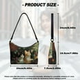 thumbnail image 7 of Kuiaobaty Cats Flowers Print Hobo Purse for Women Butterfly Print Leather Shoulder Handbag with Zipper Closure Lightweight Cute Underarm Sling Bag for Travel & Work, 7 of 7